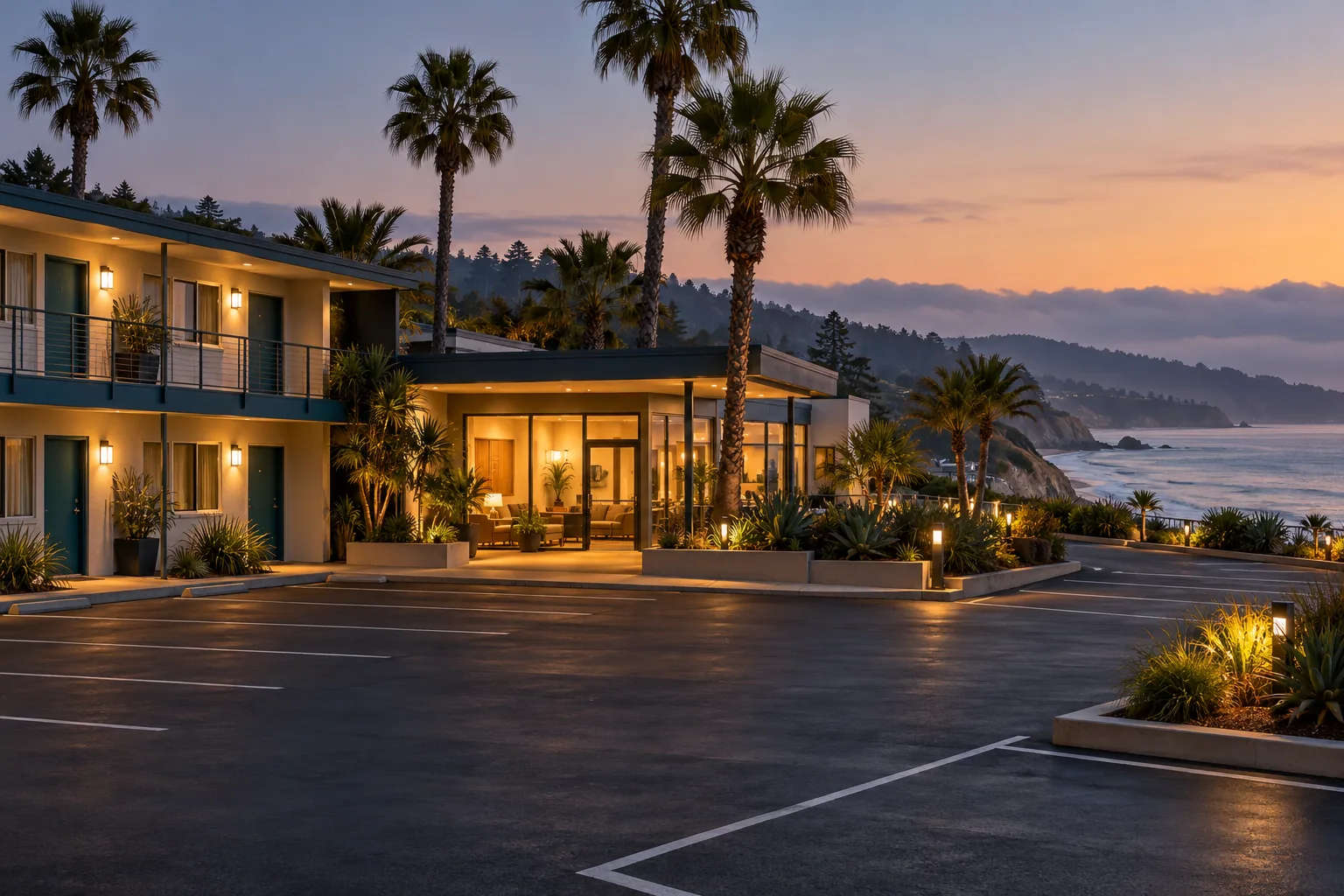 Hotel lobby in Santa Cruz