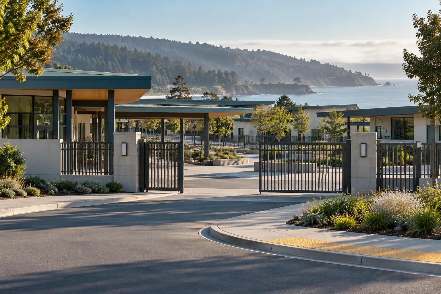 School campus entrance in Santa Cruz